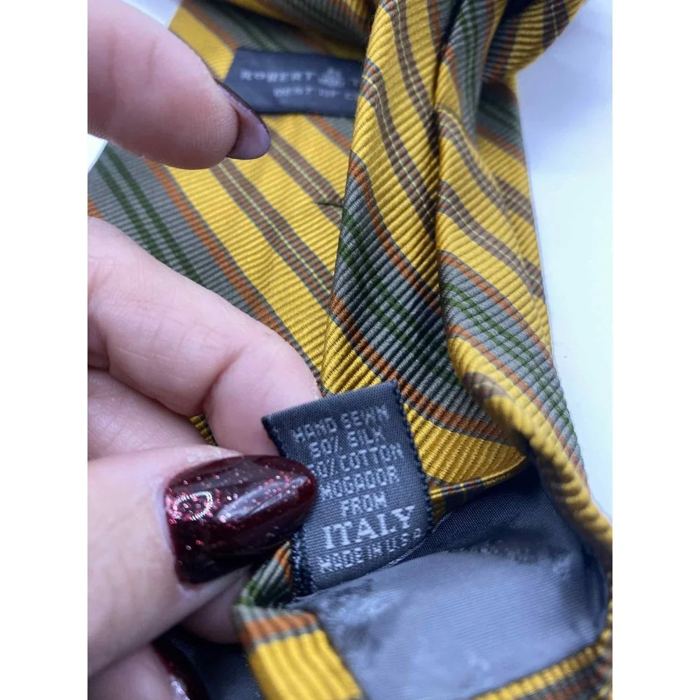 Robert Talbott Best Of Class Silk Blend Mens Handmade Necktie Multicolor Striped